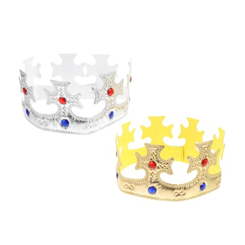 BATHVEVE 2 Stück Gold Silber Leichte und Stabile Verkleidungsaccessoires für Bühne Geburtstagsfeier und Kostümspiele Geeignet für Jungen und Mädchen Krone Kostümzubehör BATHVEVE 2 Stück Gold Silber Leichte und Stabile Verkleidungsaccessoires für Bühne Geburtstagsfeier und Kostümspiele Geeignet für Jungen und Mädchen Krone Kostümzubehör von BATHVEVE