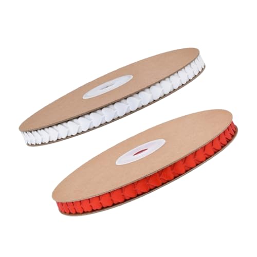 BATHVEVE 2 Stück Herzmuster Satinband Weiß Rot für DIY Basteln Hochzeit Valentinstag Geburtstag Dekoration Schleifenband Geschenkband von BATHVEVE
