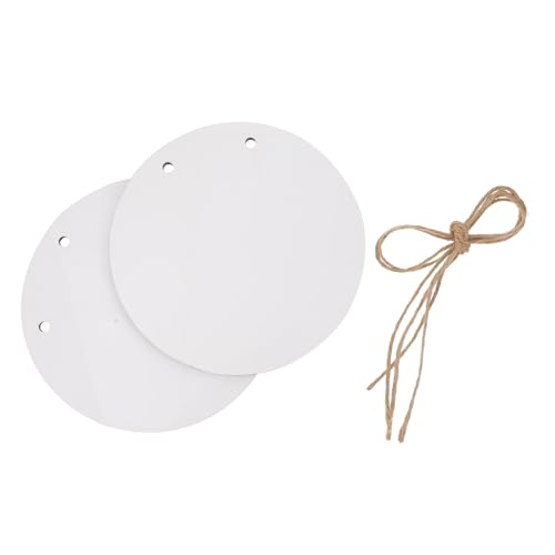 BATHVEVE 2 Stück Runde Sublimations Holzschilder Blanko Türdekoration aus Naturholz zum Basteln DIY Heat Transfer Holzplatten für Individuelle Türhänger Rustikale Deko zum Aufhängen von BATHVEVE