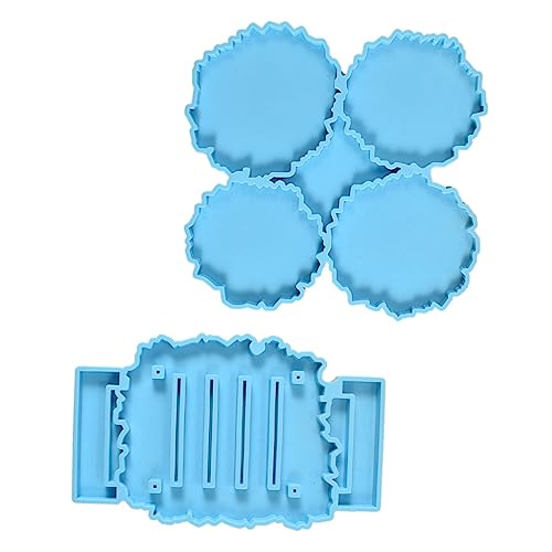 BATHVEVE 2 Stück Silikonform-Set für epoxidharz Untersetzerform silikonform selber machen Schalenmattenform Epoxidform selber machen Kristall-Epoxy-Form Kieselgel Blau von BATHVEVE