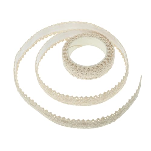 BATHVEVE 2 Stück Spitzenklebeband Handwerk dünn Streifen Klebstoff Basteln Spitzen-Bastelbänder Geschenkverpackungsbänder Scrapbook-Bänder dekorative Bänder DIY-Klebebänder Baumwolle Khaki von BATHVEVE
