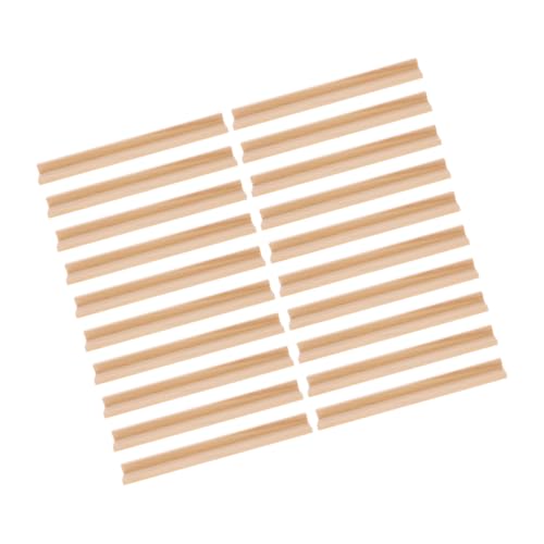 BATHVEVE 20 Stück Buchstabensockel Aus Holz Kartenhalter Für Spielkarten Kartenhalterständer Zum Kartenfächer Für Spielkarten Fliesenhalter Domino-ständer Spielhalter Beige Hölzern von BATHVEVE