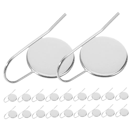 BATHVEVE 20 Stück Dangle Ohrringe Bezel Cabochon Halterungen für Diy Schmuckherstellung Silberne Ohrhaken mit Innendurchmesser BATHVEVE 20 Stück Dangle Ohrringe Bezel Cabochon Halterungen für Diy Schmuckherstellung Silberne Ohrhaken mit Innendurchmesser von BATHVEVE