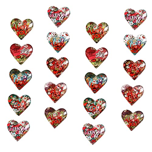 BATHVEVE 20 Stück Herzförmige Kristallglasfleck Schmuck Herzdekoration Flecken Gemustert Süße Patches Charme Masse Herzförmiger Charme Herzförmige Anhänger K5 Glas von BATHVEVE