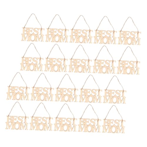 BATHVEVE 20 Stück Muttertagsgeschenke Dekoration Wohnkultur LED -Leuchten Weihnachtsschmuck personliertes personifizierte Verzierungen aus Holz unvollendetes Holzhandwerk von BATHVEVE