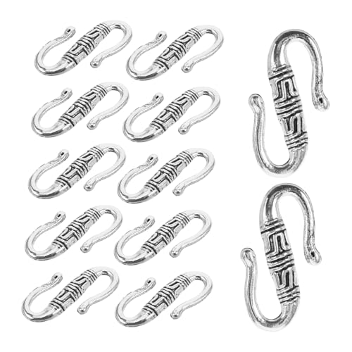 BATHVEVE 20 Stück S Form Silberne Legierung Verschlüsse für Schmuckherstellung Tibetischer Stil Kreativ Leicht und für Armbänder und von BATHVEVE