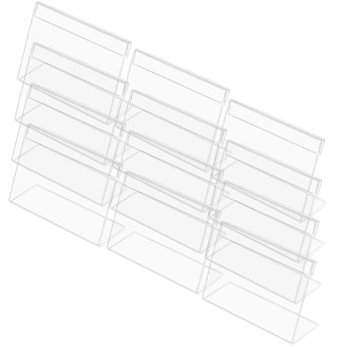 BATHVEVE 20 Stück Teiliges Acryl Tischkartenhalter Wiederverwendbar Transparent Langlebig Blanko Schildhalter für Hochzeit Party Restaurant Geeignet für Tischnummern Menükarten Dekoration von BATHVEVE