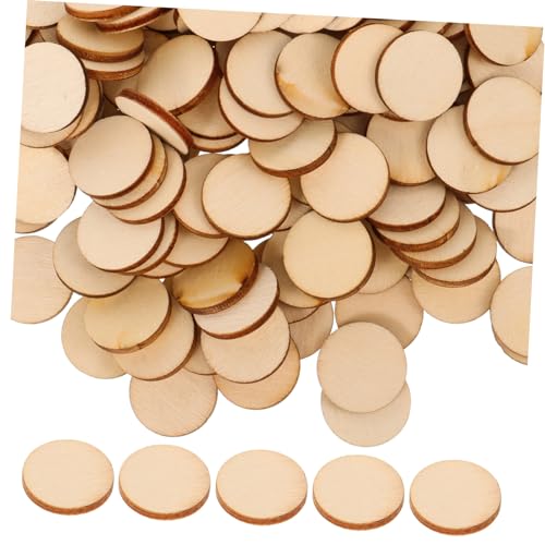 BATHVEVE 200 Stück Runde Holzscheiben DIY Holzstücke Unbehandelt für Bastelprojekte Malen und Dekoration von BATHVEVE