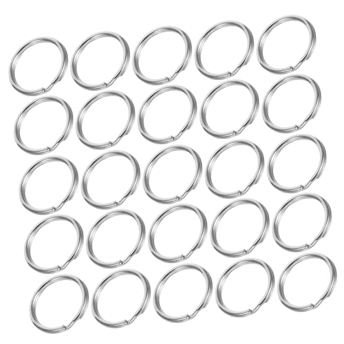 BATHVEVE 200 Stück Runde Spaltringe Flache Schlüsselringe für DIY Projekte und Schlüsselorganisation Rostfrei und Farbecht für Bastelarbeiten und Autoschlüssel von BATHVEVE