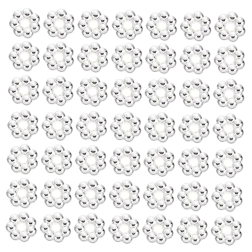 BATHVEVE 2000 Stück zarte Perlen kunststoffperlen geschenkeidee rucksäcke vaude Perlen für die Herstellung von Armbändern Halskette Perlen zum Selbermachen dekorative Perlen Plastik Silver von BATHVEVE