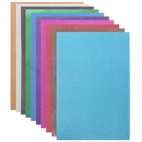 BATHVEVE 20Blätter Glitzerpapier Selbstklebend Bastelpapier Glänzende Dekorpapiere für DIY Projekte Handwerksmaterial für Schule und Freizeit Farben M² von BATHVEVE