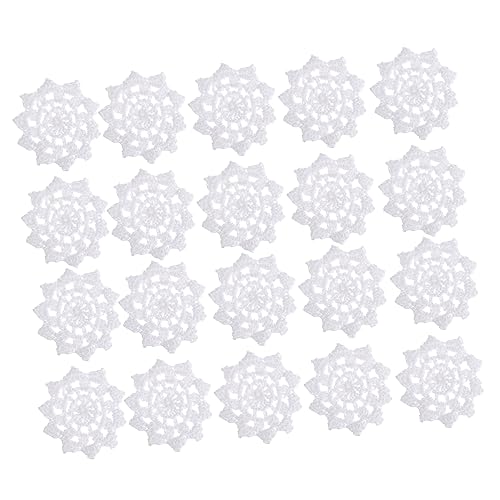 BATHVEVE 20Stücke Handgefertigte Gehäkelte Baumwollblumen Applikationen Für DIY Dekoration Blumenverzierungen Für Scrapbooking Und Bastelprojekte von BATHVEVE