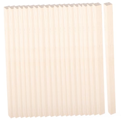 BATHVEVE 20Stücke Unlackierte Quadratische Holzstäbchen Lange Kiefernholz Dübel für DIY Bastelprojekte Stabile Holzstreifen für Mehrstöckige Kuchen und Handarbeiten von BATHVEVE