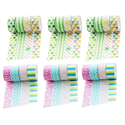 BATHVEVE 24 Rollen Washi-Tape Verpackung klebrig Sammelalbum Kinderband Büro Schule dekorativ Bedruckte Scrapbook-Bänder farbiges Klebeband tagebuch DIY tapes Flüsterpapier Zufällige Farbe von BATHVEVE