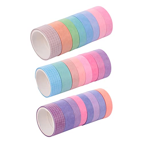 BATHVEVE 24Rollen Washi Tape Set Dekoratives Klebeband für Scrapbooking DIY und Journaling Markieren und Verzieren ohne Rückstände von BATHVEVE