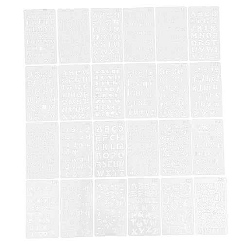 BATHVEVE 24Stücke Teiliges Set Alphanumerische Malvorlagen Schablonen für DIY Planer Notizbuch Scrapbooking Hohle Schablonen zum Zeichnen und Gestalten Weiß BATHVEVE 24Stücke Teiliges Set Alphanumerische Malvorlagen Schablonen für DIY Planer Notizbuch Scrapbooking Hohle Schablonen zum Zeichnen und Gestalten Weiß von BATHVEVE