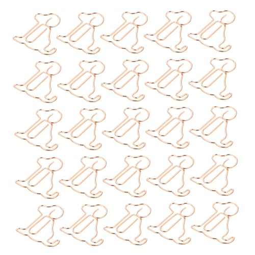 BATHVEVE 25 Stück Teiliges Niedliche Hund Büroklammern Roségold Metall Animal Shaped Paperclips Stabile Clips für Büro Schule Scrapbooking Geschenkideen für Hundeliebhaber von BATHVEVE