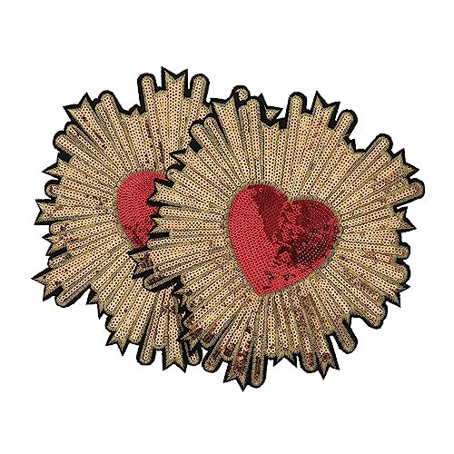 BATHVEVE 2Stücke Herz Nähapplikation Vlies Glänzender Aufkleber für Kleidung DIY Dekoration und Reparatur Handgemachte Pailletten Patch für Projekte BATHVEVE 2Stücke Herz Nähapplikation Vlies Glänzender Aufkleber für Kleidung DIY Dekoration und Reparatur Handgemachte Pailletten Patch für Projekte von BATHVEVE
