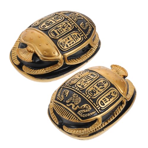 BATHVEVE 2stücke Ägyptische Scarabäus Figurine Resin Deko Ornament Für Büro Zuhause Einzigartiges Sammlerstück Handgefertigte Tischdekoration Für Wohnräume von BATHVEVE