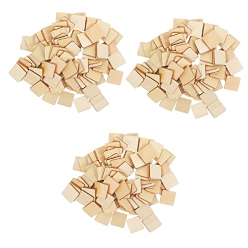 BATHVEVE 3 Sätze Blanko Holzplatten Für Diy Holzstücken Für Bastelprojekte Quadratische Holzklötze Für Kreative Dekorationen Und Handwerksarbeiten 100 Stück * 3 von BATHVEVE