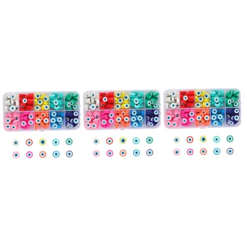BATHVEVE 3 Sätze Evil Eye Perlen Set Diy Schmuckzubehör Für Armbänder Und Kreative Bastelprojekte Langlebige Und Leichte Polymerperlen Für Vielseitige Anwendungen 150 Stück * 3 von BATHVEVE