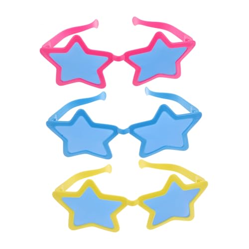 BATHVEVE 3 Stück Exaggerierte Sternform Sonnenbrillen Lustige Hawaii Strand Deko für Sommerpartys Fotorequisiten für Erwachsene Eyewear für Unvergessliche Erinnerungen von BATHVEVE