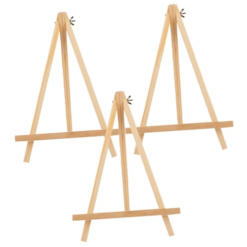 BATHVEVE 3 Stück Teiliges Tischstaffelei Holz Faltbare Malstaffelei für Vielseitig Einsetzbar als Präsentationsständer für Bilder und Kunstwerke von BATHVEVE