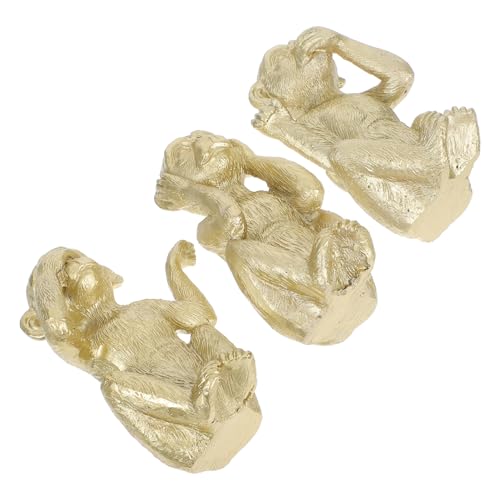 BATHVEVE 3 Stück kuscheltiere wohnzimmerdeko bastelzeug ziernieten wischtelgeschenk Ornament Tischplatte klein Streich Affenfigur Tierdekor auf dem Tisch Tierfigur für Zuhause Harz Golden BATHVEVE 3 Stück kuscheltiere wohnzimmerdeko bastelzeug ziernieten wischtelgeschenk Ornament Tischplatte klein Streich Affenfigur Tierdekor auf dem Tisch Tierfigur für Zuhause Harz Golden von BATHVEVE