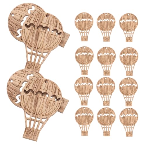 BATHVEVE 30 Stück Teiliges Heißluftballon Holzfiguren zum Bemalen Leichte Holzstücke für DIY Bastelprojekte Glatte Holzschnitzereien als Dekoration für Geburtstag Weihnachten von BATHVEVE