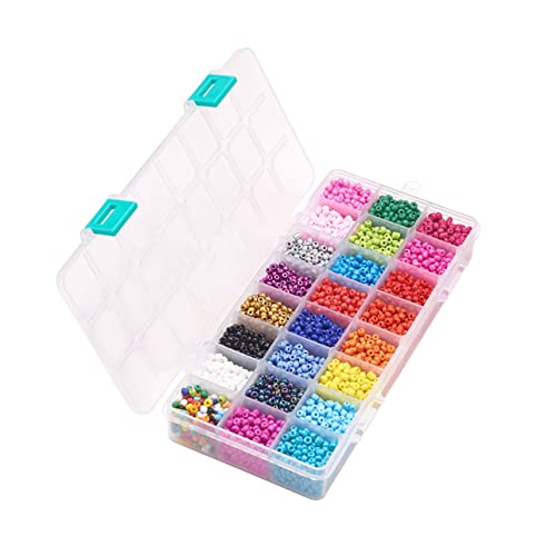 BATHVEVE 3000Stücke Farben Glasperlen Set DIY Bastelset für Armbänder Perlen Zubehör für Schmuckherstellung für Projekte und Designs von BATHVEVE
