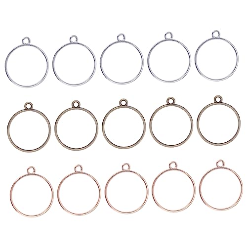 BATHVEVE 30Stücke Offene Lünette Anhänger Legierung Hohl Rahmen für DIY Schmuckherstellung Bronze Silber und Gold für Armbänder und Mehr von BATHVEVE