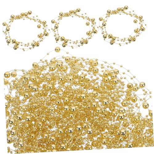 BATHVEVE 30stücke Perlenkette Für Hochzeiten Und Feste Künstliche Perlen Für Tischdekoration Vasenfüller Schwimmende Kerzen Und Elegantes Goldene Farbe von BATHVEVE
