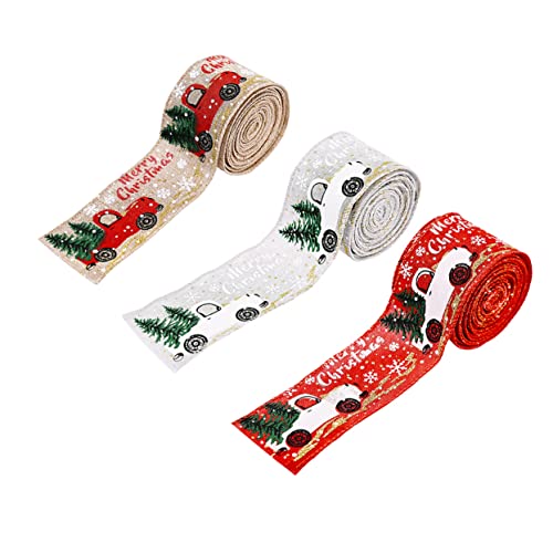 BATHVEVE 3Rollen Weihnachtsgeschenkband DIY Dekorationsbänder für Bastelprojekte und Festliche Dekorationen BATHVEVE 3Rollen Weihnachtsgeschenkband DIY Dekorationsbänder für Bastelprojekte und Festliche Dekorationen von BATHVEVE