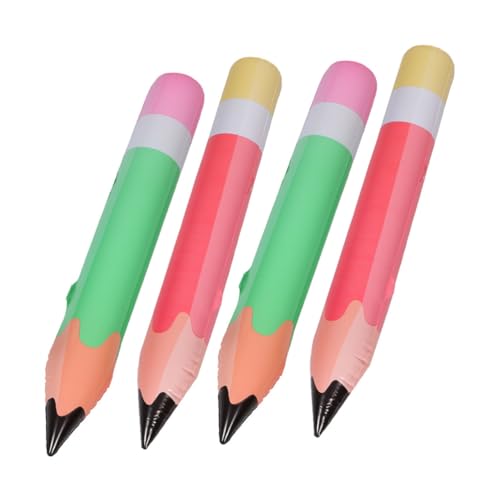 BATHVEVE 4 Stück Aufblasbare Bleistift Ballons PVC Deko für Schulanfang Klassenzimmer Party Einfach zu Dekorieren für Geburtstagsfeiern und Festliche Anlässe von BATHVEVE
