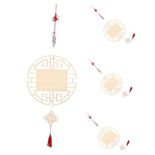 BATHVEVE 4 Stück Chinesische Diy Hängedekoration für Klassenzimmer Neujahrssegensornamente Kreative Wandgestaltung Kinderhandwerk Langlebig und Einfach zu Bemalen von BATHVEVE