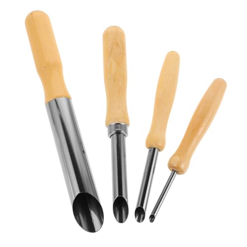 BATHVEVE 4 Stück Holzgriff, Runder Locher Aus Edelstahl, Keramik-tonschneider, Lochgräber, Runde Lochschnitzwerkzeuge Zum Bohren, Zeichnen, Modellieren, Skulpturen BATHVEVE 4 Stück Holzgriff, Runder Locher Aus Edelstahl, Keramik-tonschneider, Lochgräber, Runde Lochschnitzwerkzeuge Zum Bohren, Zeichnen, Modellieren, Skulpturen von BATHVEVE