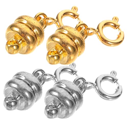 BATHVEVE 4 Stück Magnetverschluss für Halskette Robuste Glänzende und Sichere Schmuckverschlüsse für Armbänder und Diy Schmuckherstellung von BATHVEVE