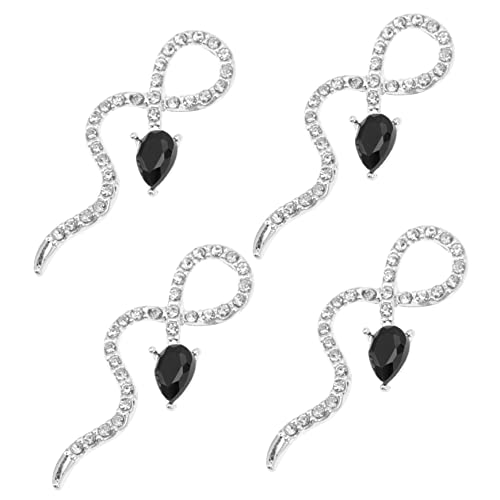 BATHVEVE 4 Stück Schlangen Nagel Charms Glänzende Maniküre Dekorationen Einzigartige Nail Art Accessoires aus Legierung für Kreative Nageldesigns BATHVEVE 4 Stück Schlangen Nagel Charms Glänzende Maniküre Dekorationen Einzigartige Nail Art Accessoires aus Legierung für Kreative Nageldesigns von BATHVEVE