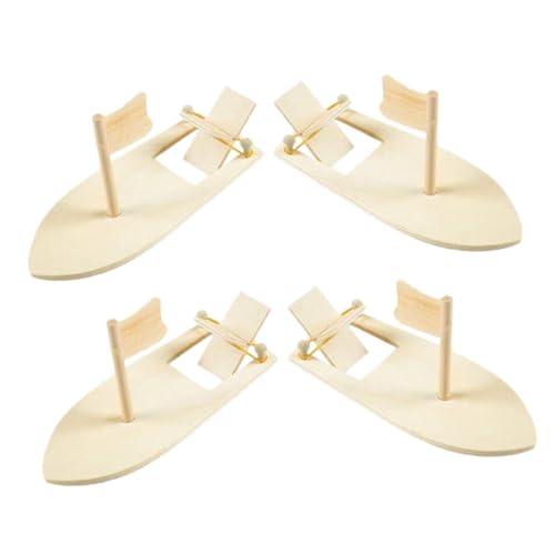 BATHVEVE 4 Stück Teiliges DIY Holz Segelboot zum Bemalen Stabiles Hautfreundliches Holzspielzeug für Pädagogisches Handwerksmodell für Kreative Dekorationsaktivitäten von BATHVEVE