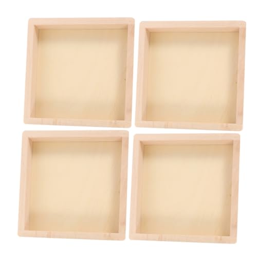 BATHVEVE 4 Stück Teiliges Holztablett für Puzzle und Aufbewahrung Stabile Tragbare Holzkisten für Bausteine Praktische Sortierlösungen für Ihre Wohnräume von BATHVEVE
