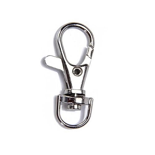 BATHVEVE 40 Stck Lobster Clasp Schlüsselanhänger Set Drehbarer Karabiner Haken Langlebigem Metall für DIY Schmuckherstellung und Bastelprojekte Silber von BATHVEVE
