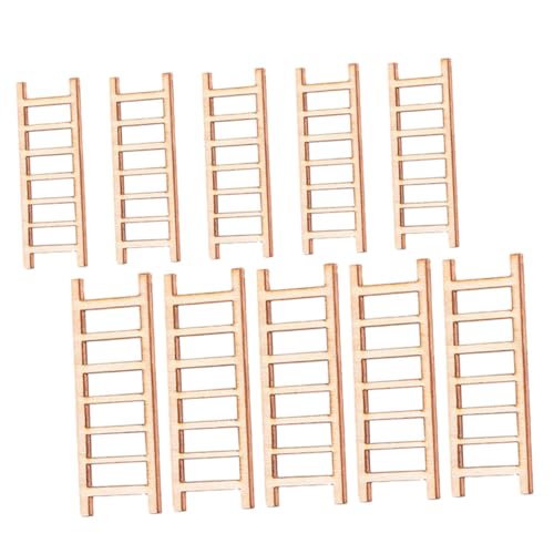 BATHVEVE 40 Stück Mini Holzleiter Miniatur Treppen für DIY Dekorationen für Miniatur Landschaften Puppenhäuser und Bastelprojekte von BATHVEVE