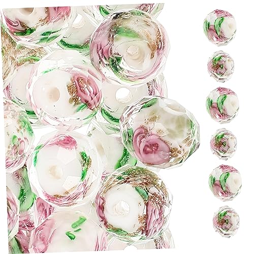 BATHVEVE 40 Stück Perlenarmbandzubehör farbige Perlen Erwachsene Anhänger zum Basteln Herstellung für handmade anhänger glasperlen armband DIY perlen loser Perlenanhänger Rosa BATHVEVE 40 Stück Perlenarmbandzubehör farbige Perlen Erwachsene Anhänger zum Basteln Herstellung für handmade anhänger glasperlen armband DIY perlen loser Perlenanhänger Rosa von BATHVEVE