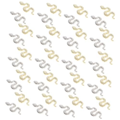 BATHVEVE 40 Stück Schlangen Nagel Charms Teiliges Set für Kreative Nagelkunst aus Robustem für DIY Maniküre zu Hause Einzigartiges Design Verarbeitung von BATHVEVE