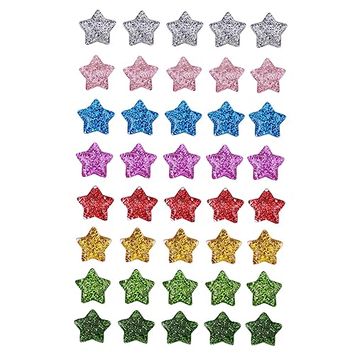 BATHVEVE 40 Stück Star DIY -Materialien klein Dekorationen Handwerk Stern Gold Mädchen Perlen handytasche Harz von BATHVEVE