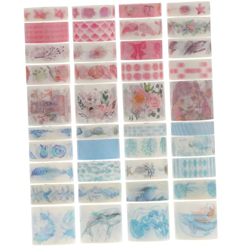 BATHVEVE 40Rollen Washi Tape Set mit Dekorative Klebebänder für Scrapbooking Notizbücher und DIY Projekte Selbstklebende Papierbänder Zufälligen Mustern für Bastelideen von BATHVEVE