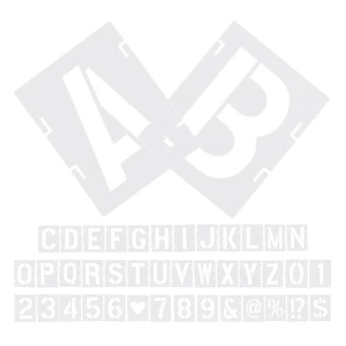 BATHVEVE 42 Stück Teiliges Schablonen Kunststoff mit Buchstaben und Zahlen Wiederverwendbar Präzise Geschnittene Malvorlagen für Holz Wand Stoff für DIY Bastelprojekte und Kreative BATHVEVE 42 Stück Teiliges Schablonen Kunststoff mit Buchstaben und Zahlen Wiederverwendbar Präzise Geschnittene Malvorlagen für Holz Wand Stoff für DIY Bastelprojekte und Kreative von BATHVEVE