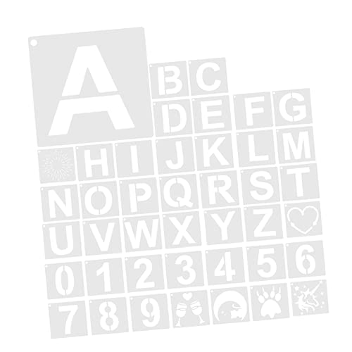 BATHVEVE 42Stücke Malerschablonen Wiederverwendbare DIY Bastelschablonen für Erwachsene Alphabet und Schablonen für Wand und Handwerksdekoration BATHVEVE 42Stücke Malerschablonen Wiederverwendbare DIY Bastelschablonen für Erwachsene Alphabet und Schablonen für Wand und Handwerksdekoration von BATHVEVE