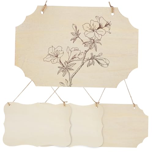 BATHVEVE 4Stücke Hängende Türschilder Holz Unbehandelte Holzscheiben Für DIY Dekoration Geformte Holzplatten Für Haustür Natürliche Holzscheiben Zum Basteln BATHVEVE 4Stücke Hängende Türschilder Holz Unbehandelte Holzscheiben Für DIY Dekoration Geformte Holzplatten Für Haustür Natürliche Holzscheiben Zum Basteln von BATHVEVE