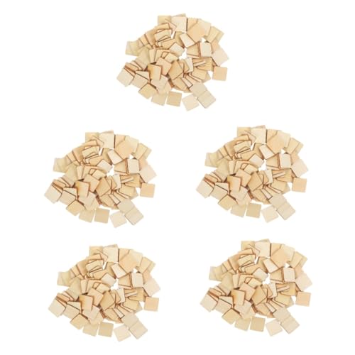 BATHVEVE 5 Sätze Diy Holzwürfel Unvollendete Quadratische Holzstücke Für Bastelprojekte Bemalbare Holzschnitte Für Kreative Dekorationen Und Handwerksarbeiten 100 Stück * 5 von BATHVEVE